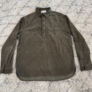 Alex Mill Men's Corduroy Pop-Over Shirt - Khaki/Green